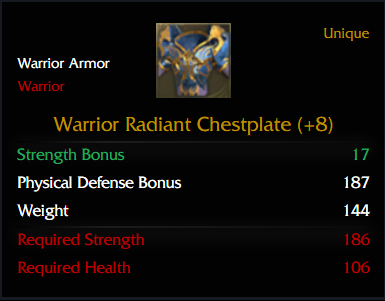 Warrior Radiant Ches +8 (GALIA)