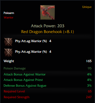Galia - +8 RED DRAGON BONEHOOK