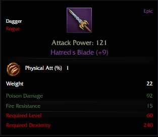 Galia - Hatred Blade +9